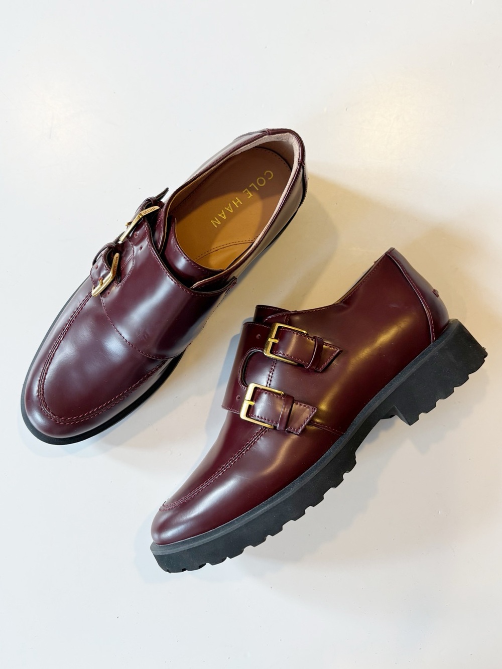 Cole Haan || Greenwich Monk Strap Oxford Loafer Buckle Bloodstone Burgundy Red 6